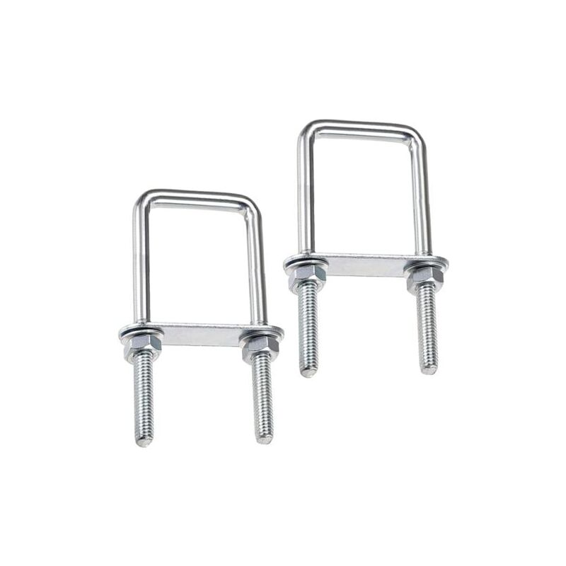 foto del prodotto bulloni a u quadrati bulloni a u, bulloni a u in acciaio inossidabile 60x120 mm, bullone a u m8 con piastra di telaio, dado e rondella, bullone a u