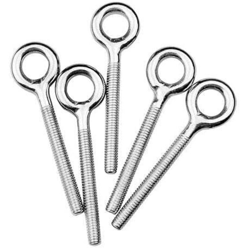 foto del prodotto bulloni ad occhiello m4 da 10 pezzi, bulloni ad anello saldati, anelli a vite, bullone con gancio ad occhiello per altalena da esterno
