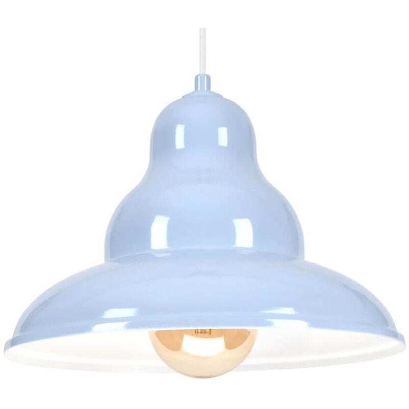 foto del prodotto bulma 1 lampada a sospensione industriale, metallo, blu 1xe27