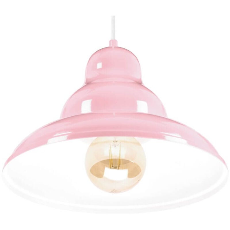 foto del prodotto bulma 1 lampada a sospensione industriale, metallo, rosa 1xe27