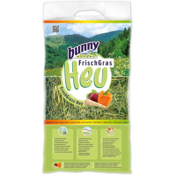foto del prodotto bunny fieno fresco - fieno fresco con verdure 500 gr - mangime per conigli - spedizione gratis da 39€
