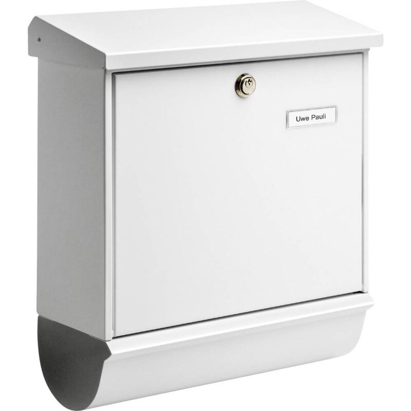 foto del prodotto burg w chter 32670 comfort set 91300 w cassetta della posta lamiera d acciaio bianco serratura a chiave