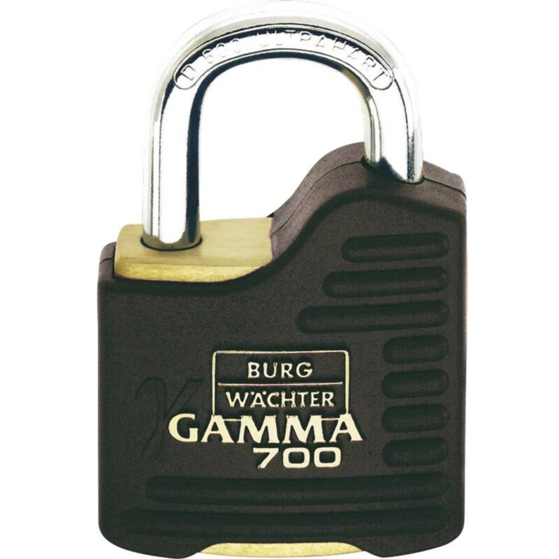 foto del prodotto burg w chter gamma 700 55 sb lucchetto chiavi diverse ottone, nero serratura a profilo cilindrico