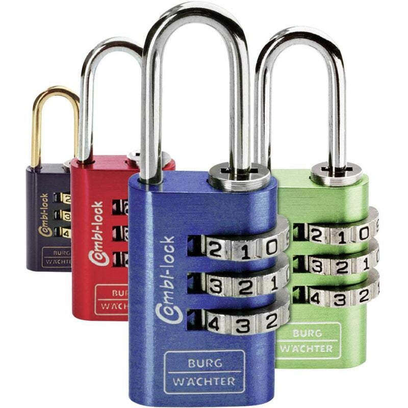 foto del prodotto burg wachter burg w chter 2er set duo 88 20 f sb lucchetto blu, verde, rosso, nero serratura a combinazione numerica
