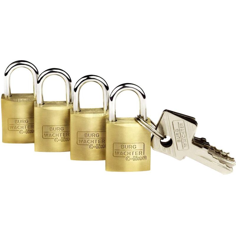 foto del prodotto burg wachter burg w chter 4er set quadro 222 15 sb lucchetto stesse chiavi ottone serratura a chiave