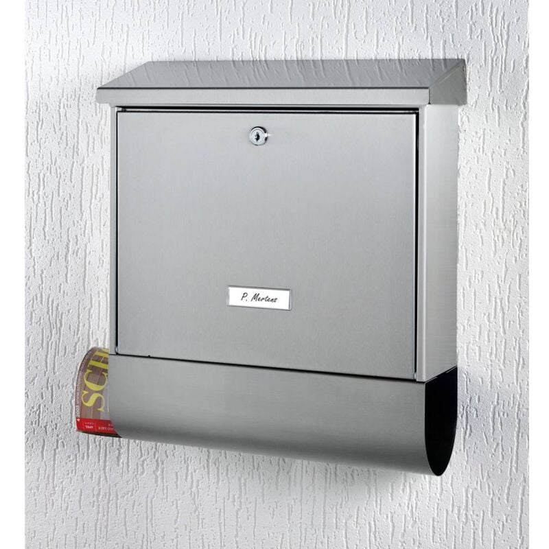 foto del prodotto burg wachter burg w chter 61290 bavaria b 1000 cassetta della posta acciaio inox argento serratura a chiave