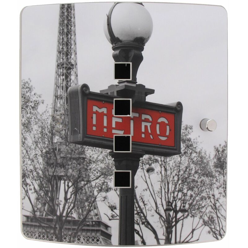 foto del prodotto burg wachter burg w chter 6204 10 scatola 6204 10 ni scatola portachiavi, corpo lamiera porta acciaio inox, motivo paris metro