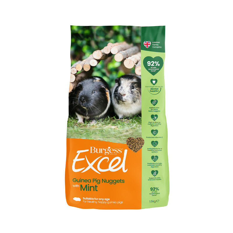 foto del prodotto burgess excel adult guinea pig con menta da 1,5 kg