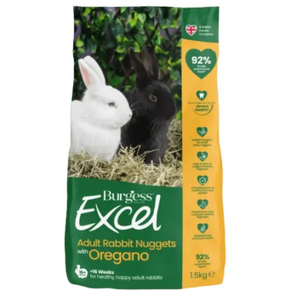 foto del prodotto burgess excel coniglio adult origano 1,5 kg mangime per conigli 1 ordine scegli lo sconto bzr5 bzr20 200 punti fedelt 