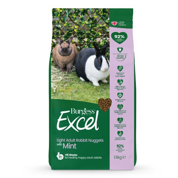 foto del prodotto burgess excel coniglio light 1,5 kg mangime per conigli 1 ordine scegli lo sconto bzr5 bzr20 200 punti fedelt 