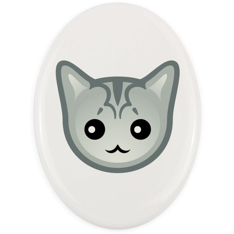 foto del prodotto burmilla piastrella in ceramica per tomba con grafica e iscrizione di art dog