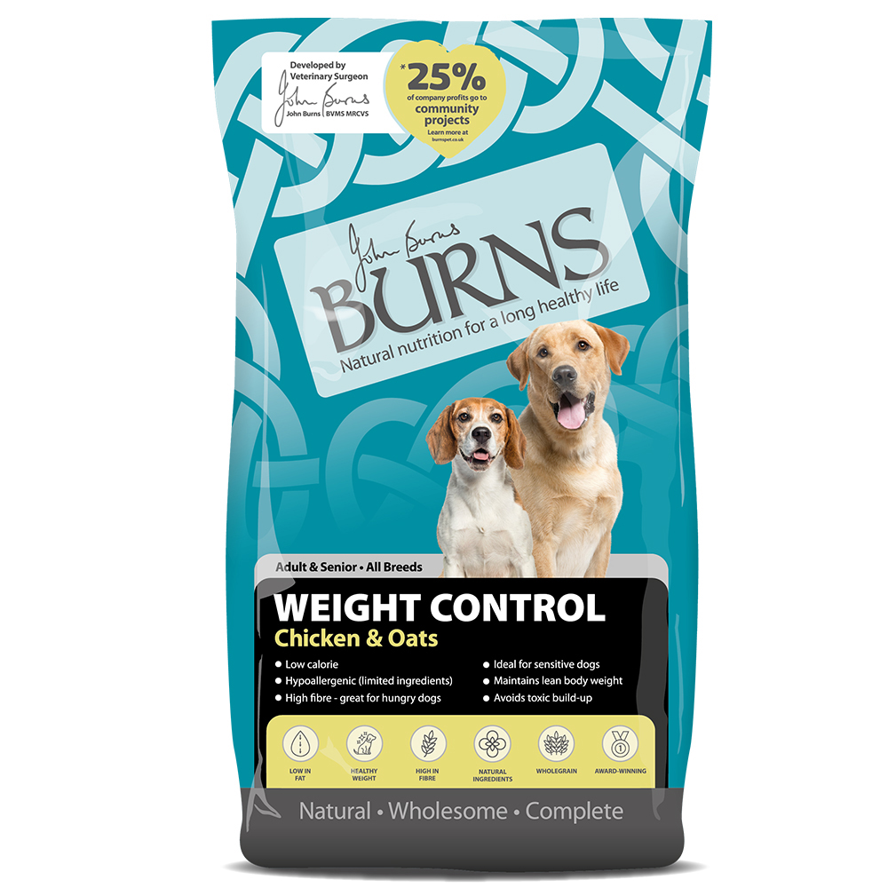 foto del prodotto burns weight control adult senior pollo avena crocchette per cane 12 kg