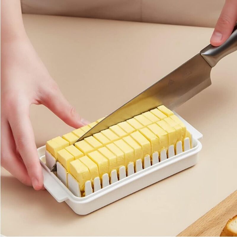 foto del prodotto burriera con coperchio e contenitore per il taglio, burriera con coperchio per tutte le esigenze di cottura frigorifero per formaggi, affettatrice