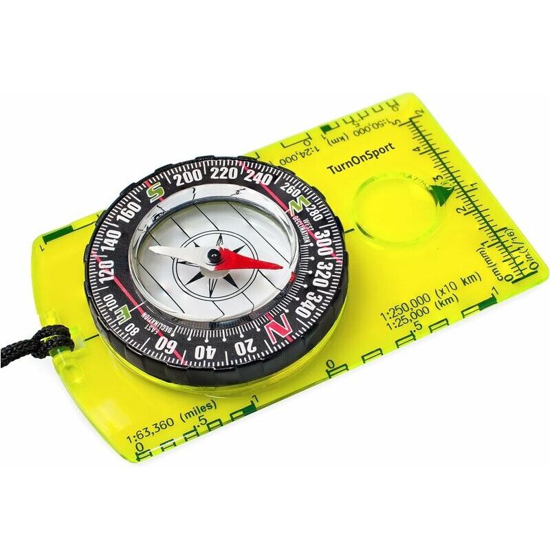 foto del prodotto bussola multifunzionale 104 x 62 x 16 mm , bussola del nord, bussola in acrilico, righello per mappe, bussola da orienteering, bussola da