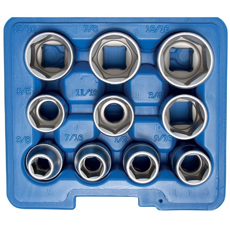 foto del prodotto bussole in pollici sae bgs technic set di 10 bussole impermeabili