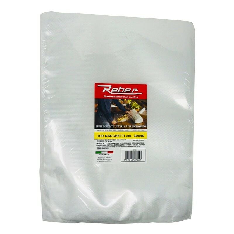 foto del prodotto busta 100 sacchetti goffrati cm.30x40 reber