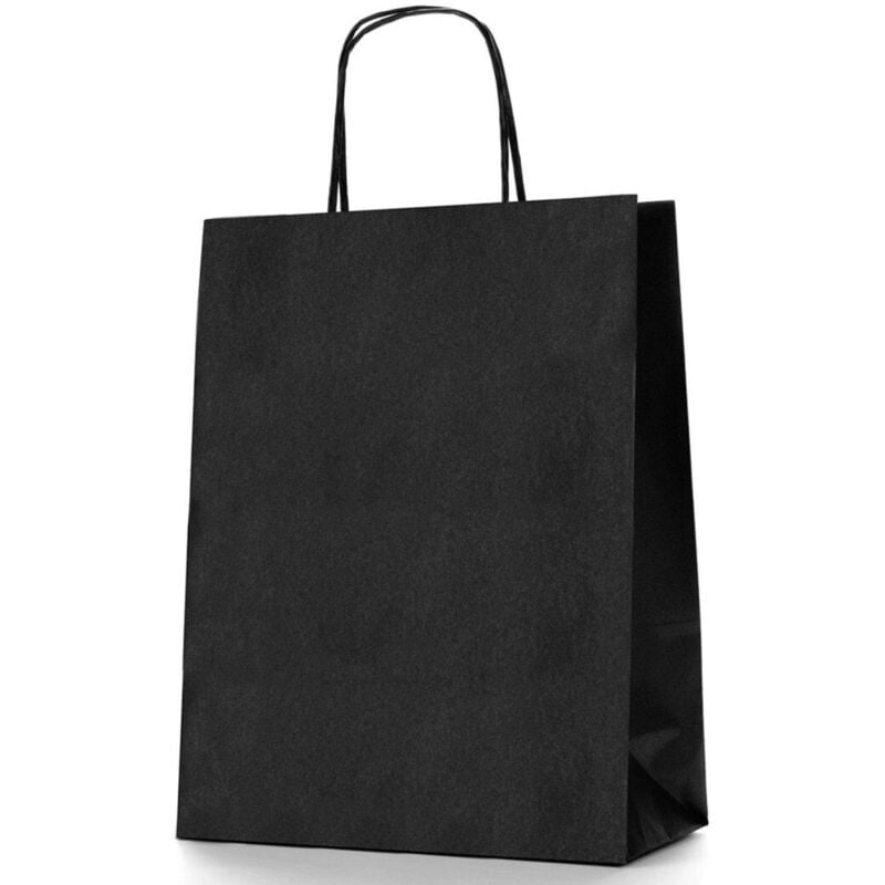 foto del prodotto busta buste regalo 6 pezzi shoppers cc.3989 carta nero 36x21x11cm sacchetto trade shop traesio