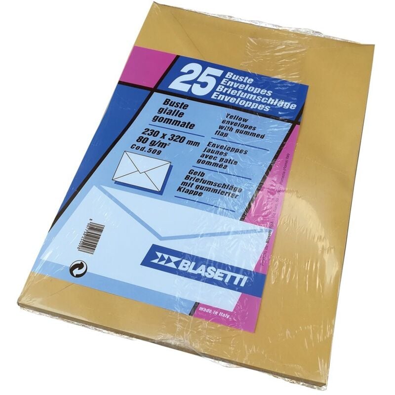 foto del prodotto busta da lettera 23 x 32 gialla s finestra 25 pz