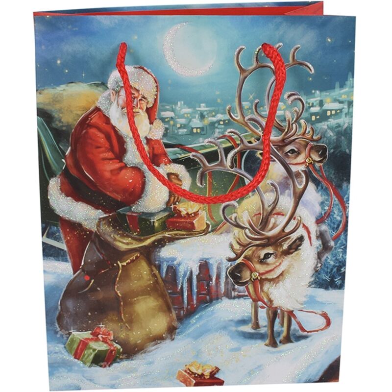 foto del prodotto busta regalo babbo natale classico per regali natalizi -modello 1