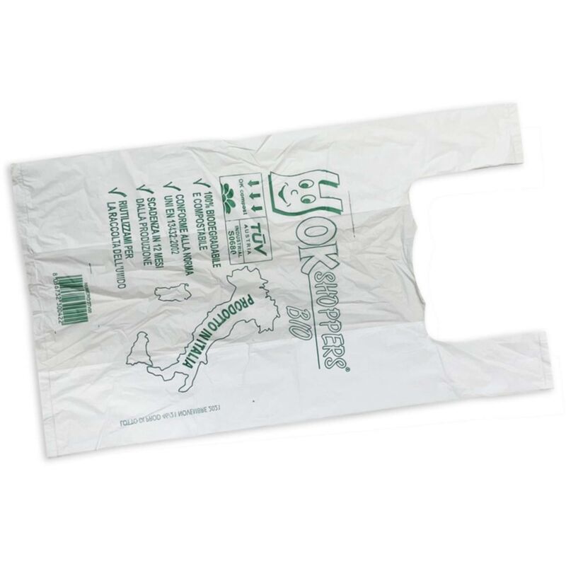 foto del prodotto busta shopper biodegradabile 500 pz cm. 23 7 7x50 h gr. 4,5