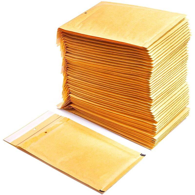 foto del prodotto buste imbottite di carta bolla interna in polietilene, colore marrone, borse per spedizioni con capacit per riporre documenti 10 buste, 230 x 340