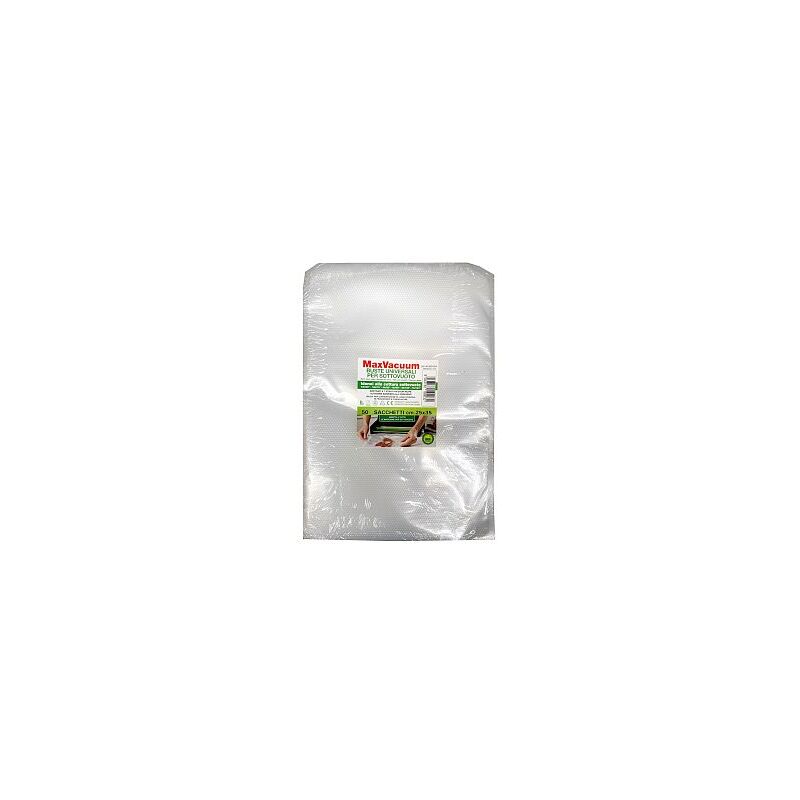 foto del prodotto buste per alimenti sottovuoto in confezione da 50pz 25x35 cm