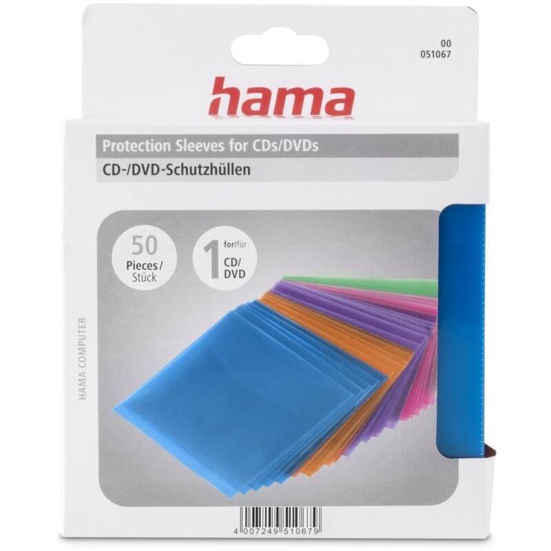 foto del prodotto buste porta cd, 50 pezzi, colorate hama