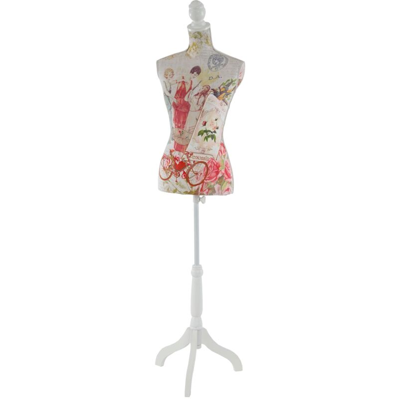 foto del prodotto busto donna cucito su piedini manichino donna regolabile in altezza decorazione finestra in vetroresina 040004286
