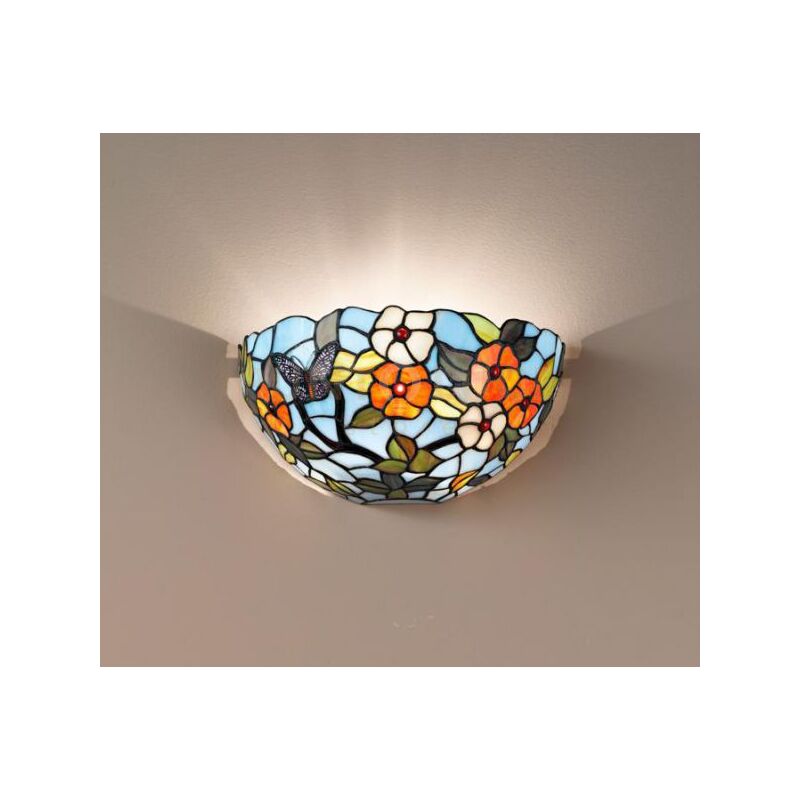 foto del prodotto butterfly applique tiffany con farfalle 32cm 1 luce attacco e27