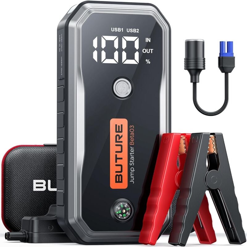 foto del prodotto buture 5000a booster avviamento auto 12v avviatore emergenza per auto motori a gas o 10.0l diesel starter batteria auto portatile con cavi