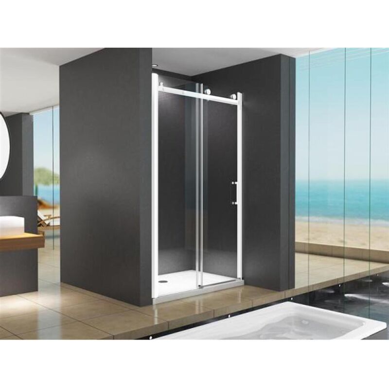foto del prodotto buylando doccia a nicchia viktoria 100x195 cm con porta scorrevole bianca