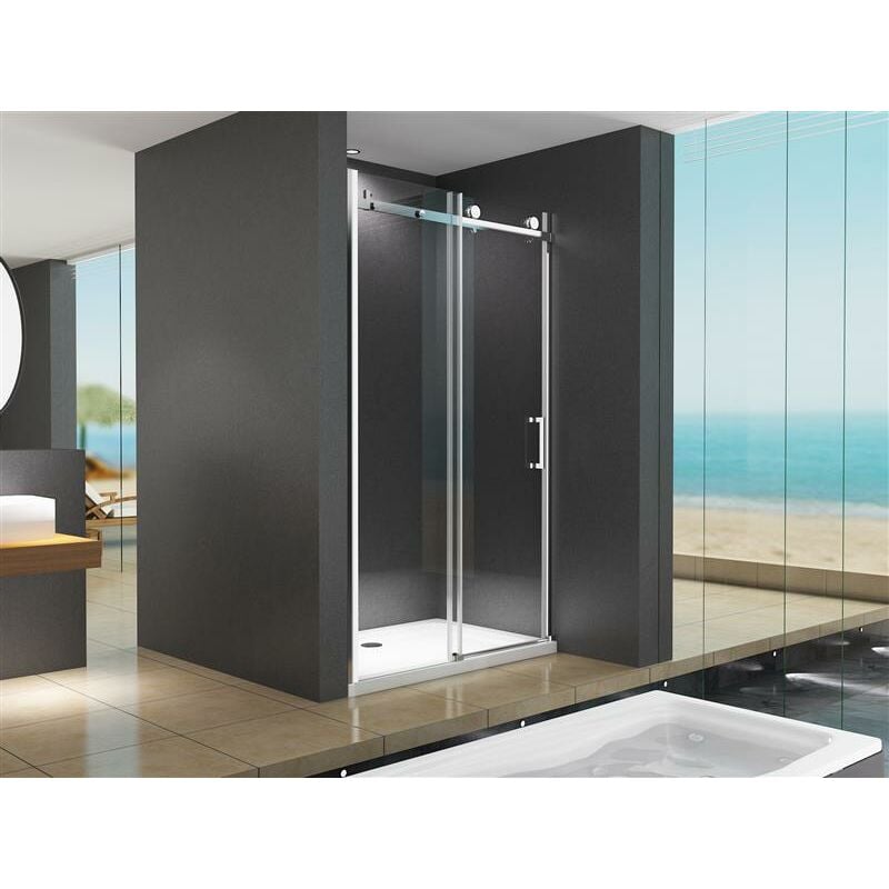 foto del prodotto buylando doccia a nicchia viktoria 105x195 cm con porta scorrevole argento