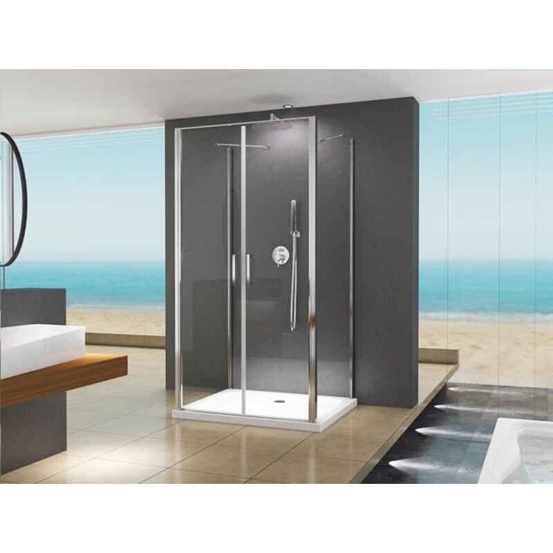 foto del prodotto buylando - glaswerk westfalen - nora 80x100x80 cm u form duschkabine klarglas