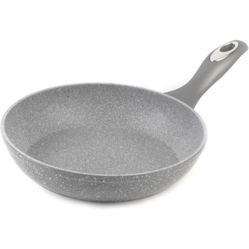 foto del prodotto bw02763 marblestone collezione di marmo pan per frittura in alluminio forgiato da 24 cm, morbido manico in bachelite, rivestimento in marmo, ideale