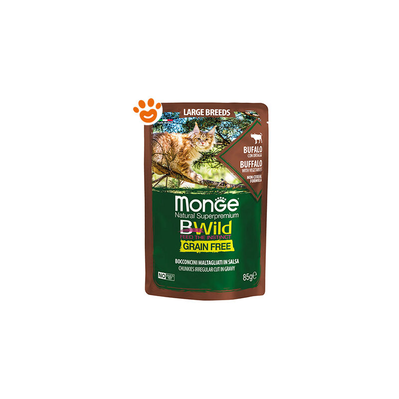 foto del prodotto bwild grain free bocconcini in salsa per gatti large breeds monge