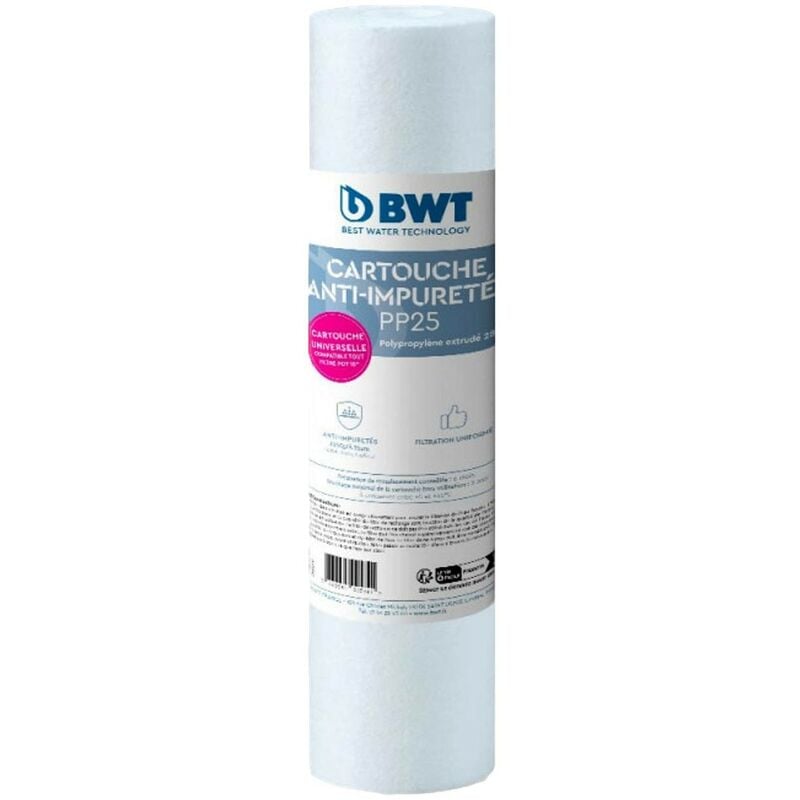 foto del prodotto bwt cartuccia estrusa pp25 25 m ideale per un prefiltro addolcitore