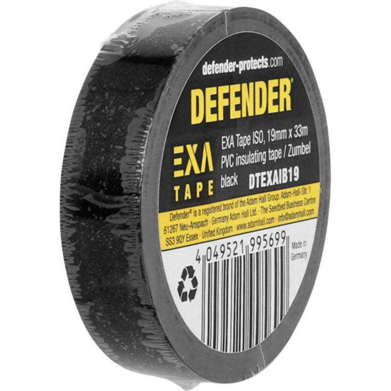 immagine 0 del prodotto by adam hall exa tape dtexaib19 nastro isolante nero l x l 33 m x 19 mm 1 pz. defender
