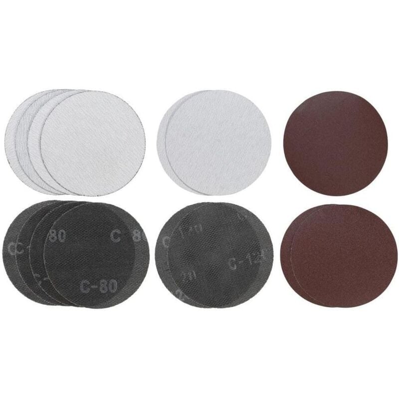 foto del prodotto by einhell set di 15 dischi di carta abrasiva 180 mm, con microvelcro, diverse grane e possibilità di impiego, adatto per sistema di lavorazione a