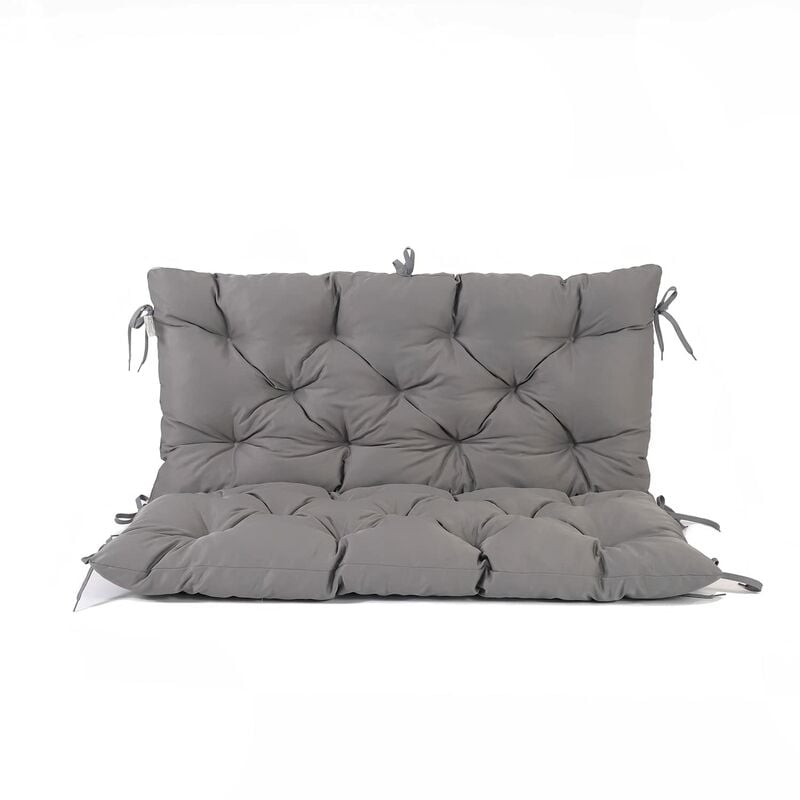 foto del prodotto by meerweh hanko cuscino per panca da giardino, con schienale alto, 2 posti, grigio chiaro, 100 x 98 x 8 cm ambientehome