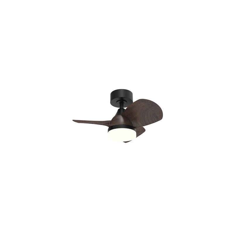 foto del prodotto byan mini ventilatore led nero legno 18w 2000lm cct dim