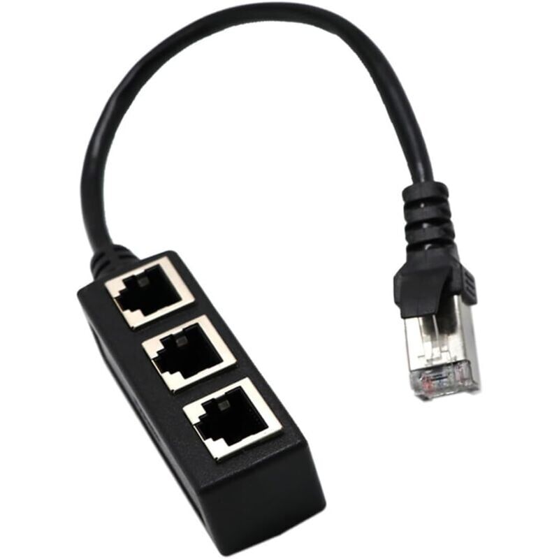 foto del prodotto c ble r partiteur ethernet rj45 1 m le vers 3 ports lan femelles adaptateur r partiteur ethernet pour cat5 cat5e cat6 cat7 c ble d extension ethernet