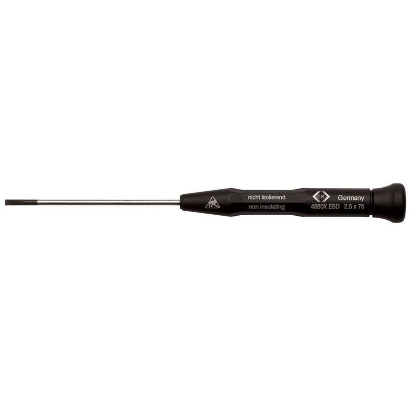 foto del prodotto c.k magma c.k xonic esd cacciavite a taglio larghezza della lama 2.5 mm lunghezza della lama 75 mm din en 61340 2