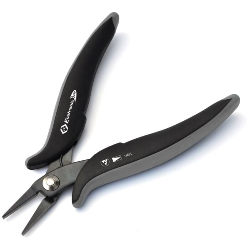 foto del prodotto c.k t3891 esd pinza a becchi lunghi dritti acciaio al carbonio 145 mm