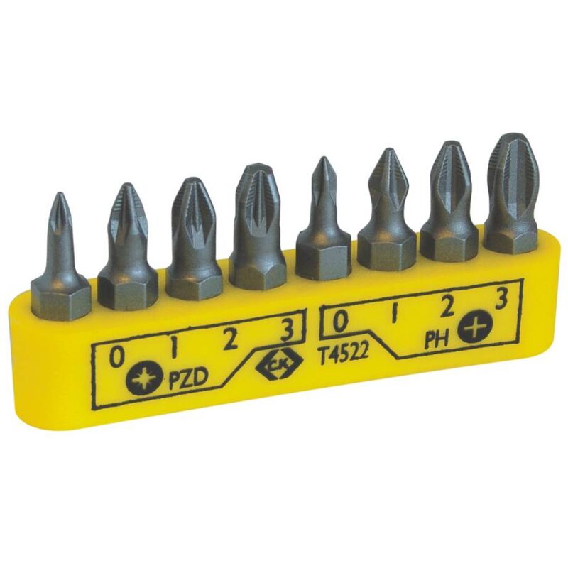 foto del prodotto c.k t4522 kit inserti 8 parti croce phillips, croce pozidriv