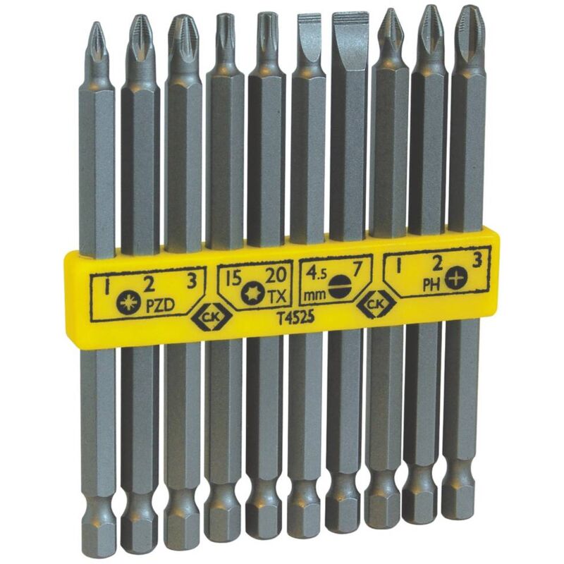 foto del prodotto c.k t4525 kit inserti 10 parti taglio, croce phillips, croce pozidriv, esalobo interno tx 
