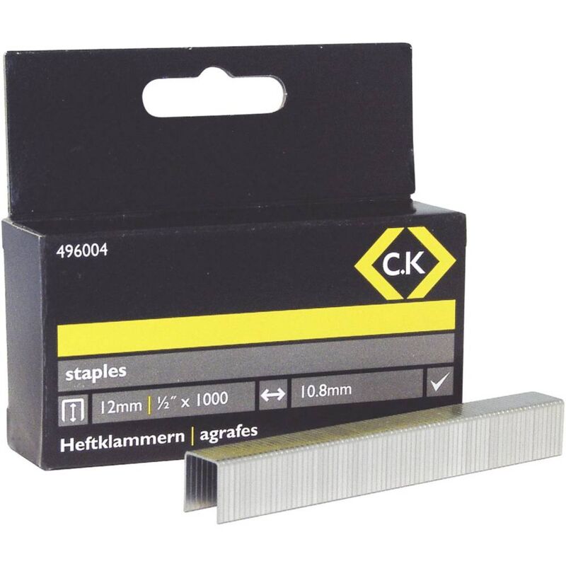 foto del prodotto c.k tools c.k 496004 graffette tipo 140 1000 pz. dimensioni l x l 12 mm x 10.5 mm