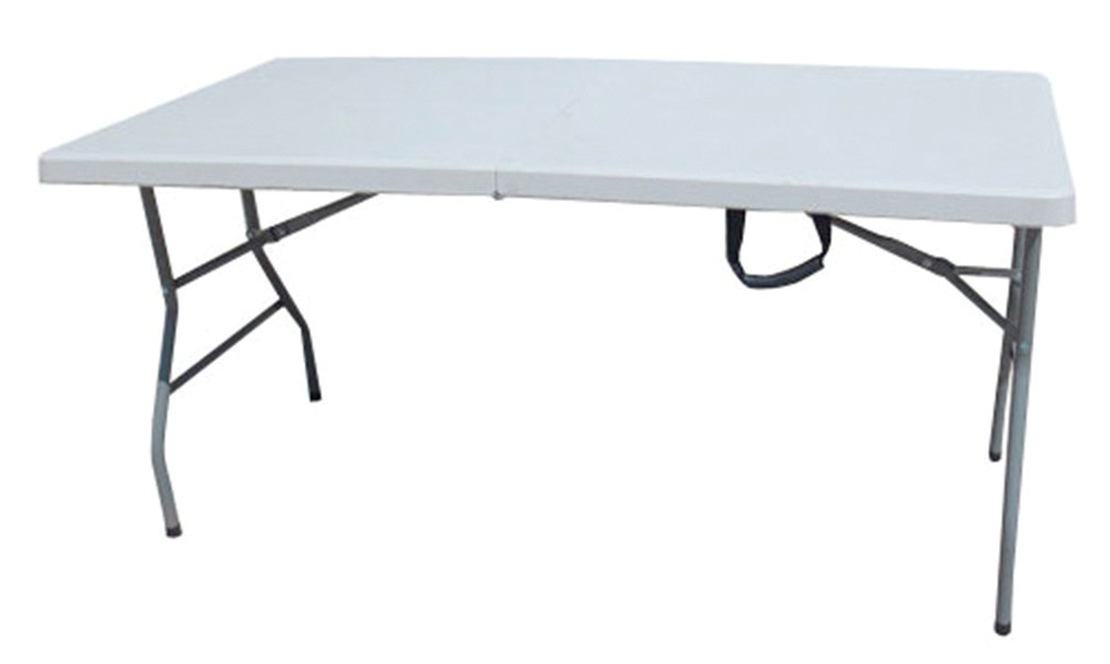 foto del prodotto c tavolo in acciaio e hdpe pieghevole 183x76xh74cm