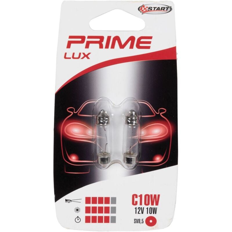 foto del prodotto c10w coppia di lampadine per luci auto siluro 12v 10w attacco sv8,5