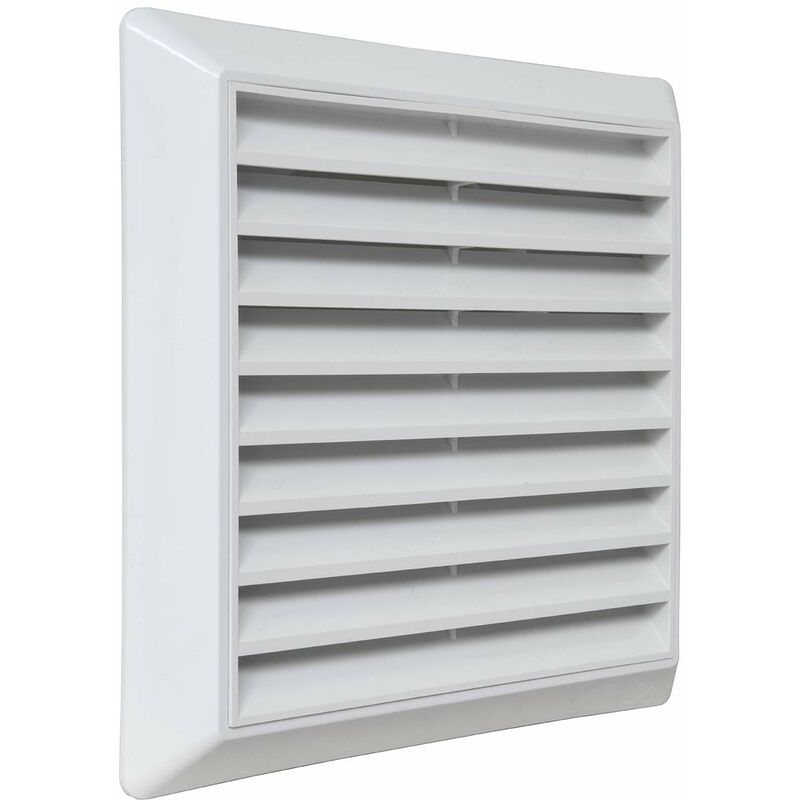 foto del prodotto c19125b griglia di ventilazione da sovrapporre in abs, bianco, con alette fisse. dimensioni 185x185 mm la ventilazione