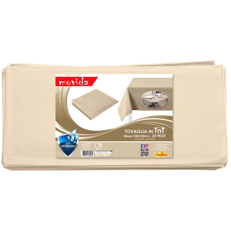 foto del prodotto c25 tovaglia tnt quadrata 100 avorio